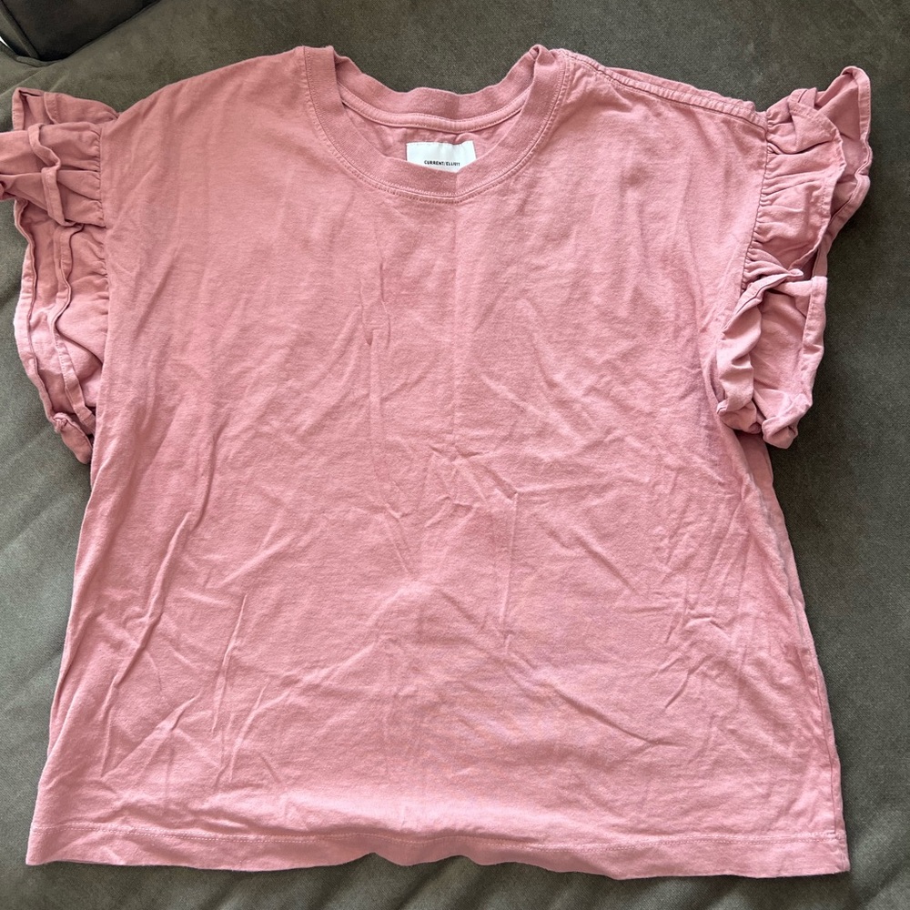 Current Elliot Ruffle Sleeve Tee size 3